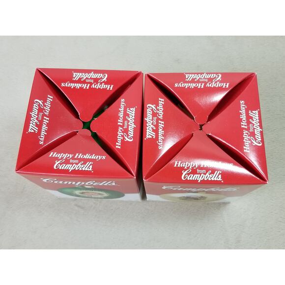 Campbell's Soup Ornament 2006 Green Collector Edition 2005 Cream New x2 Vintage - Picture 10 of 12